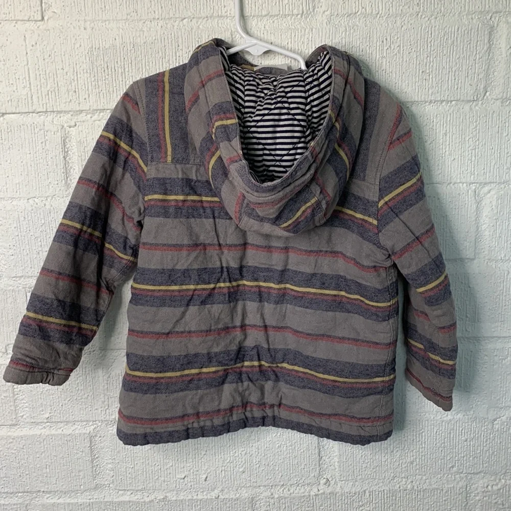 Hanna Andersson Cotton Striped Outdoor Boys Kids Striped Winter Coat size 4